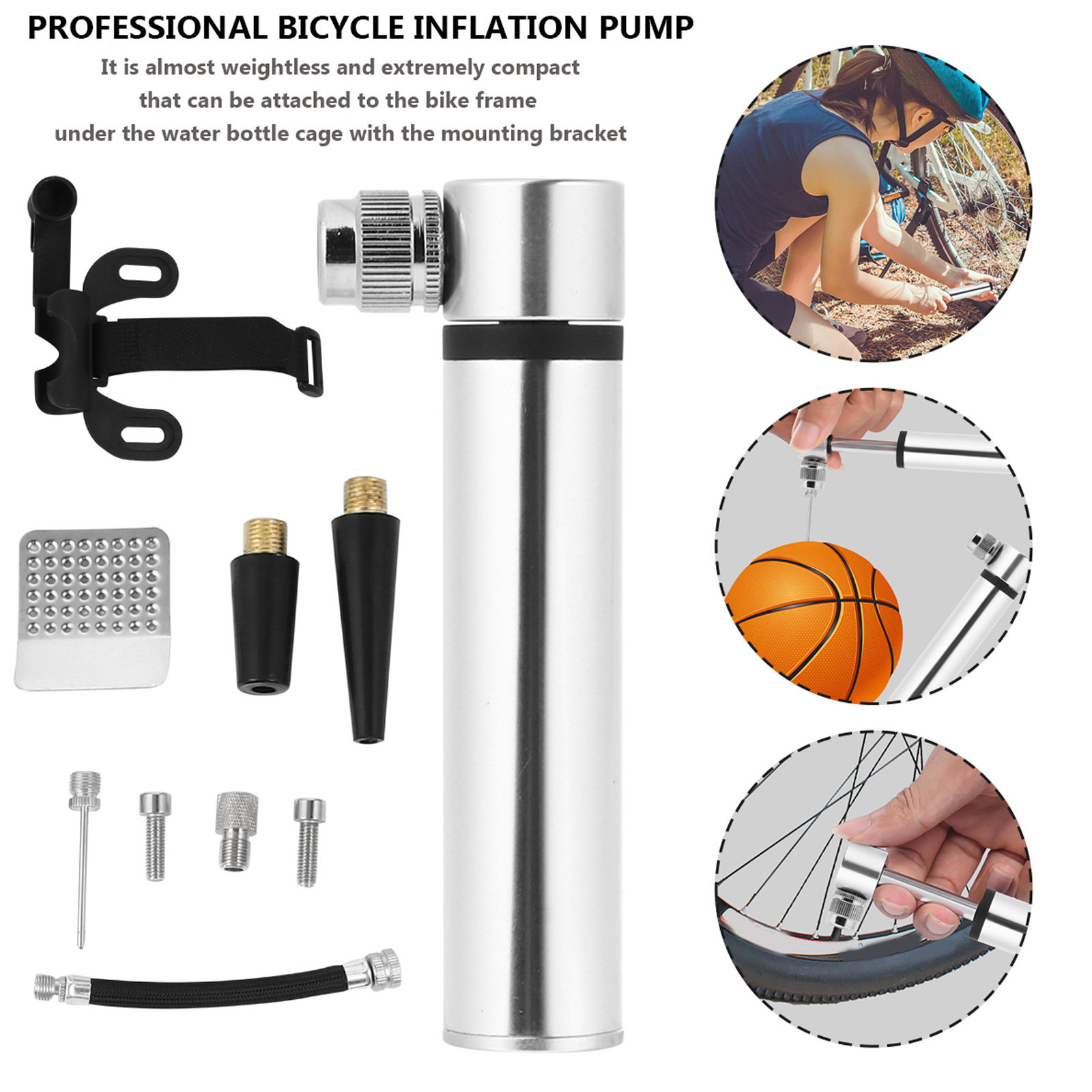 Bike Pump Frame Mount - Набор для ремонта велосипеда: мини-насос из